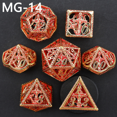 Hohles Metallwürfel-Set Polyeder benutzerdefiniertes Würfel-Drachen- und Drachenwürfel-Tischspiel