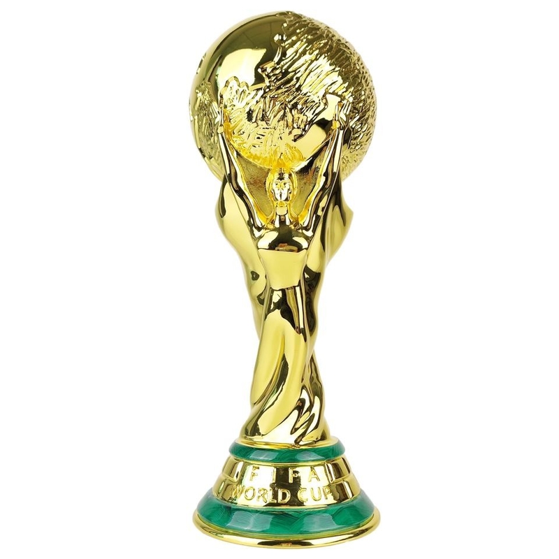Gold überzog Fußball-Metalltrophäen-Cup-starkes goldenes Farbextrakosten-großes