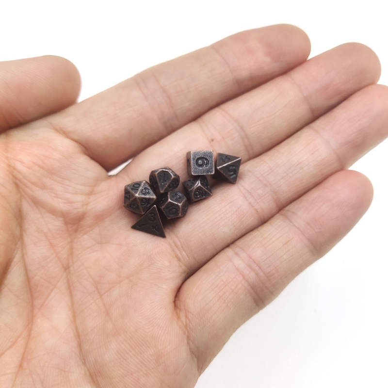 Mini-Polyeder-Würfel aus Metall, Dungeons and Dragons, hohe Qualität für Brett- oder Kartenspiele