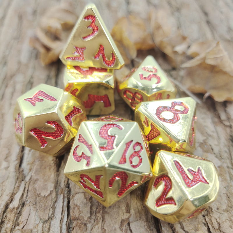 Vielflächiger Würfel-Luxussatz D4, D6, D8, D10, D12, D20 und D% für RPG-Kartenspiele