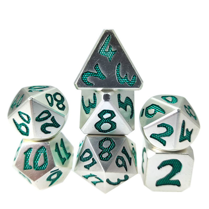 DND-Miniwürfel aus Zinklegierung, verschleißfest, handgefertigtes Würfelset für DND oder RPG