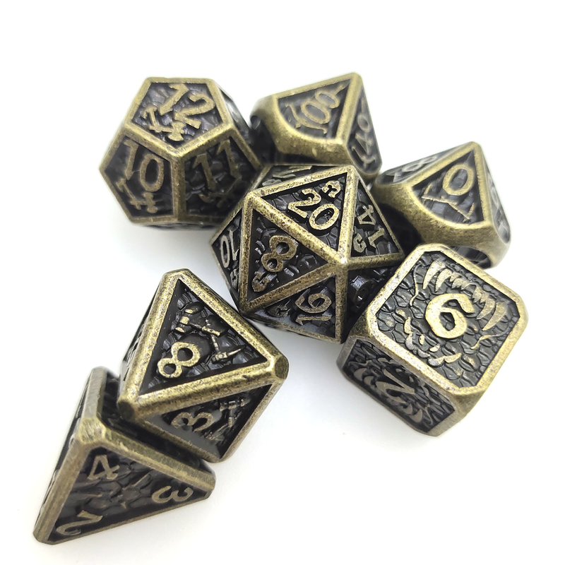 Tischplatten-Spiel-Würfel stellten vielflächiges haltbares Metall-Mini Dice Metal Antiwear For-Gelb ein