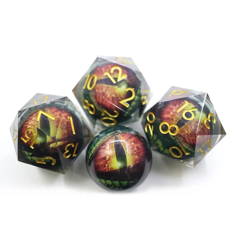 Handgefertigte Harz Quicksand Ball Würfel poliert Set von 7 Rollenspiel Zubehör Großbrett