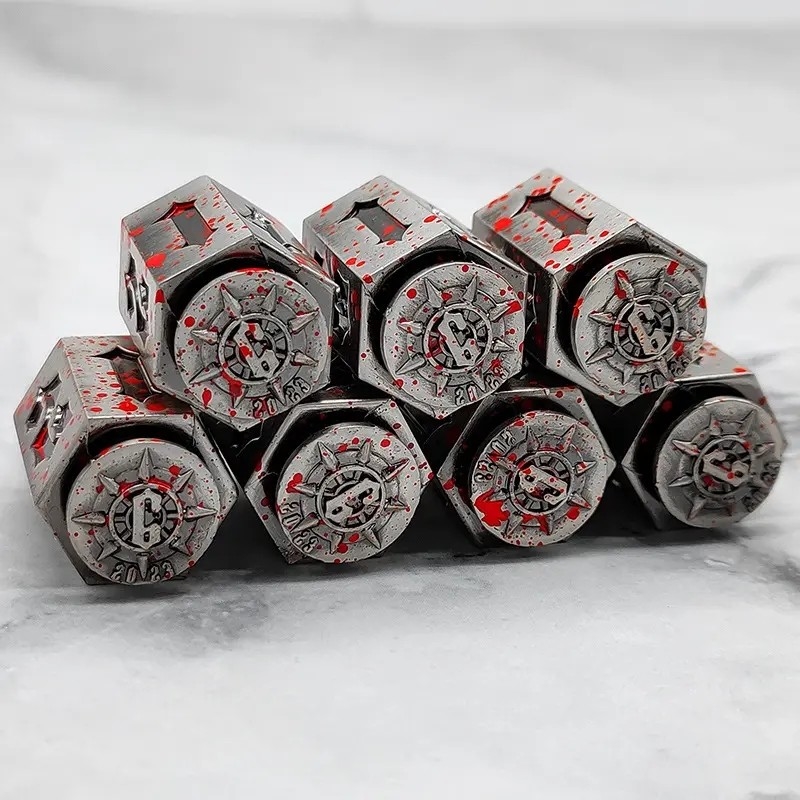 Standard-Spiel DND Metallwürfel Polyeder Gewichtet Set für Poker Party Tischspiele