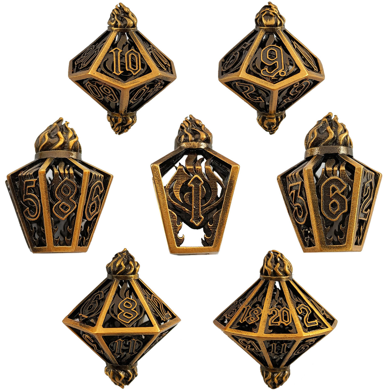 Bird Cage Hollow Multi Face Metal Dice von Bade Gate Dungeon und DND#RPG