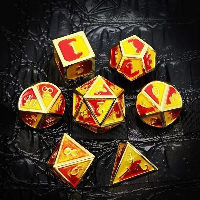 Farbenfrohe Emaille Handwerk Massivmetall Würfel Drache und Brettspiel DND RPG