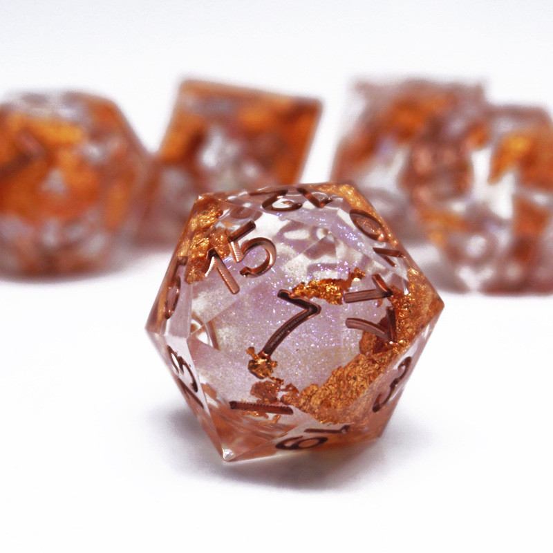 Gelber Flurry Line RPG Resin Würfel Set Krusu DND für Geschenke und Sammlungen