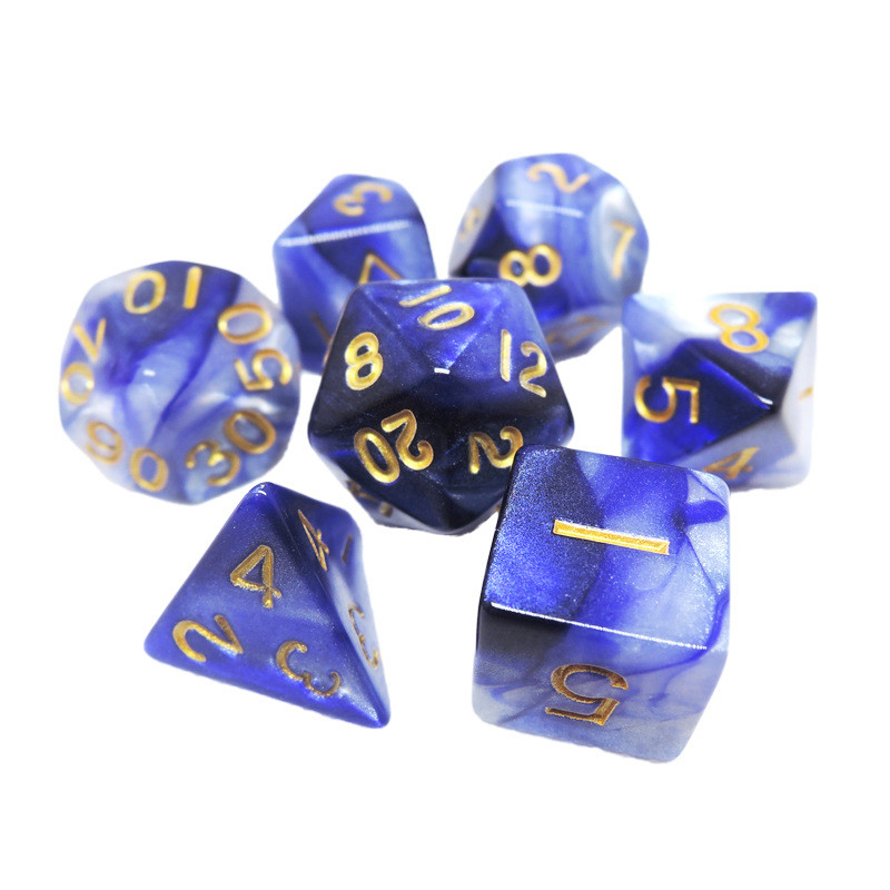 Poly Color Harz Würfel Set#Rpg#Dnd#Coc Marmor Muster Preminum und Luxus