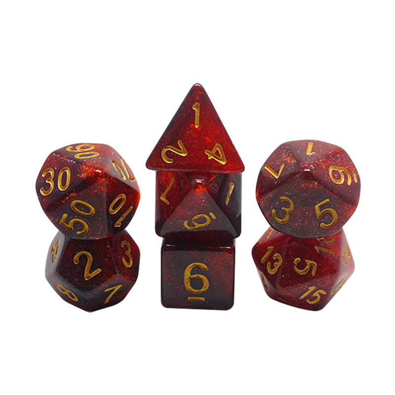 Rote, lila und schwarze dreifarbige Harz Würfel Suite Drache und Dungeon Dnd Würfel