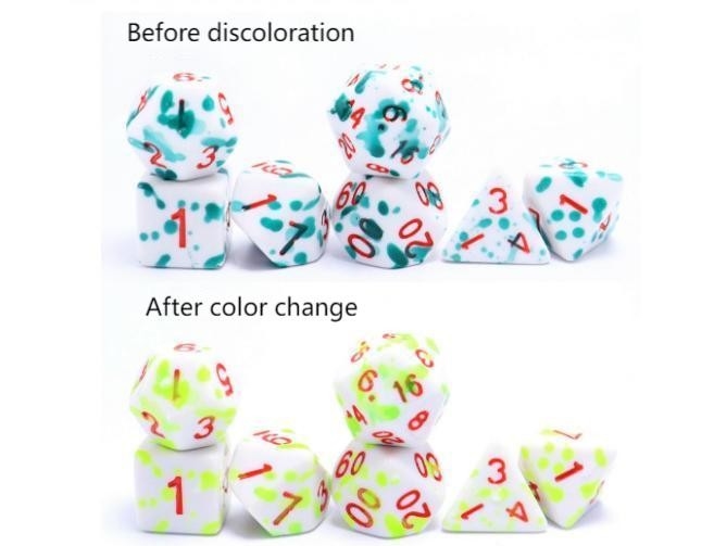 Hohe Temperatur Veränderung Farbe Graffiti Phantom Farbe Harz Brettspiel Würfel Satz dnd Würfel