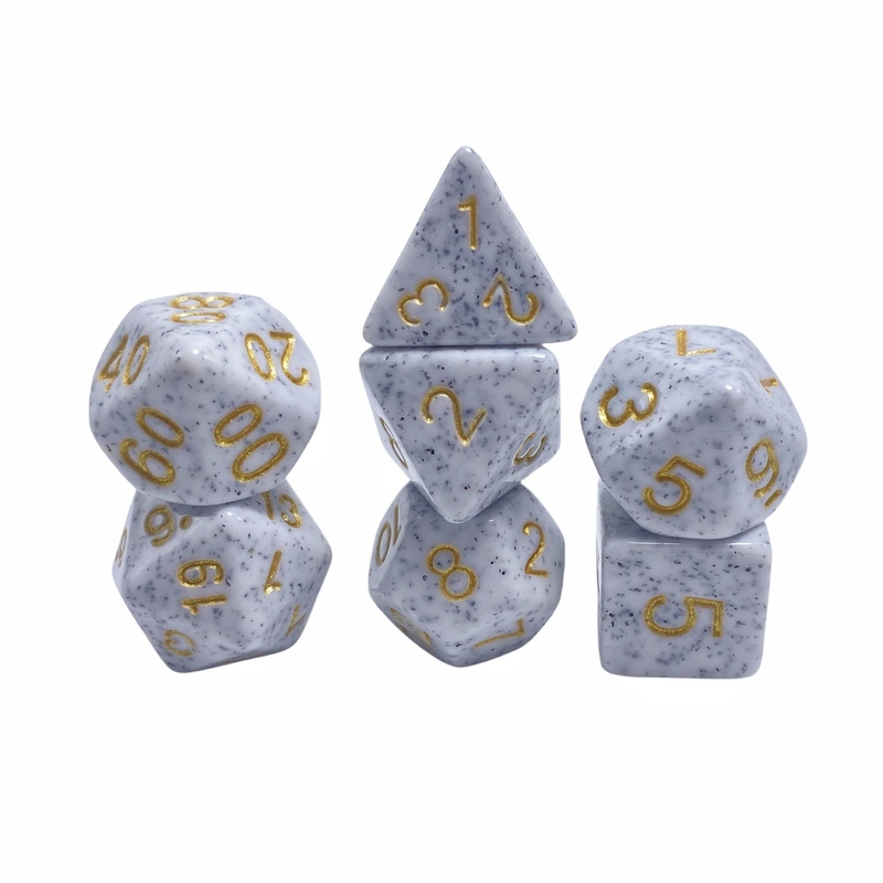Goldene Schriftart Goldflecken Erz Erz Harz Charakter Spielen Brettspiel Würfel Set Dnd Würfel