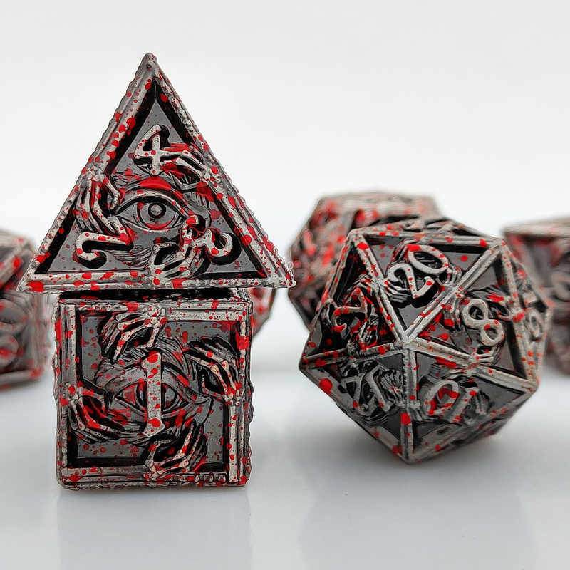 Luxuriöse Metall-Polyeder-Dosen 8 aktive Farben TRPG Dungeons And Dragons Dnd Metall-Dosen-Set